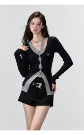 2-in-1 Long-sleeve Knitted Cardigan - CHINASQUAD