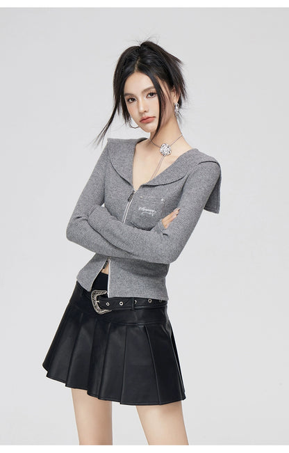 Square Neck Lurex Knit Sweater - CHINASQUAD