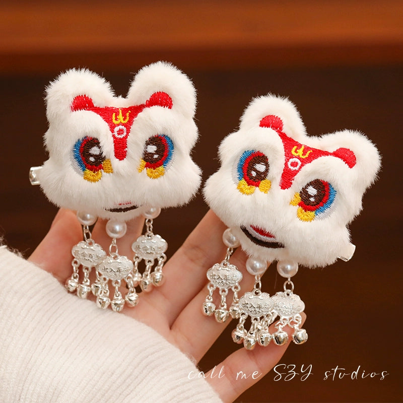 Dragon Year Lion Dance Tassel Hair Clip CHINASQUAD