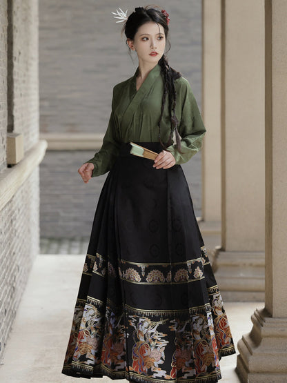 &quot;赵昕冉&quot; Ming-style Horse-face Hanfu Skirt - CHINASQUAD