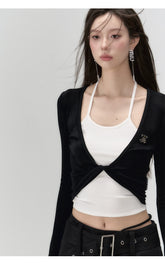 Black 2-in-1 Knitted Shirt - CHINASQUAD