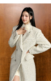 Off-white Waist-tied Wool Coat - CHINASQUAD