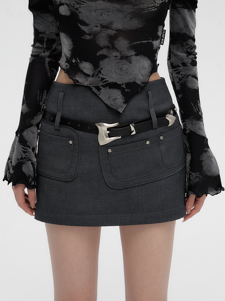 Black Pocket High Waisted Mini &amp; Long Skirt - CHINASQUAD