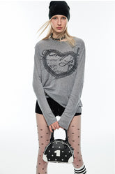 Printed Crewneck Oversized Long Sleeve T-shirt - CHINASQUAD